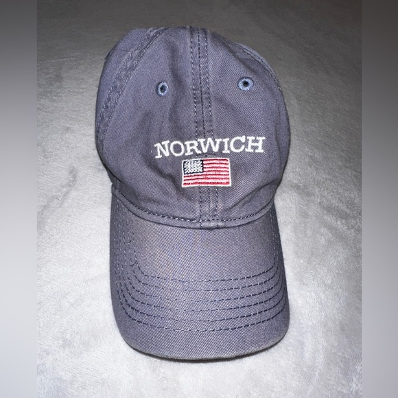 Legacy Accessories - Navy Norwich Baseball Cap with American Flag - Adjustable Strap